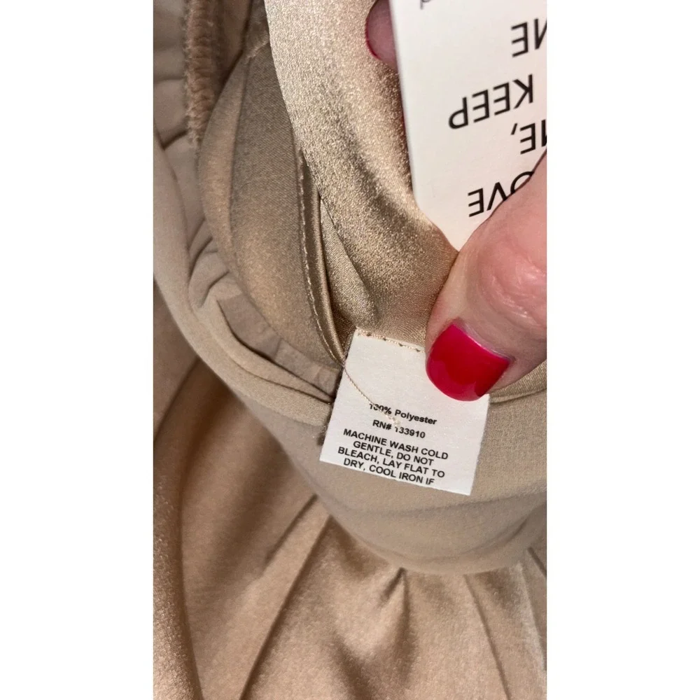 Show Me Your Mumu Dalia Maxi Dress Womens Small Champagne Luxe Satin Lined